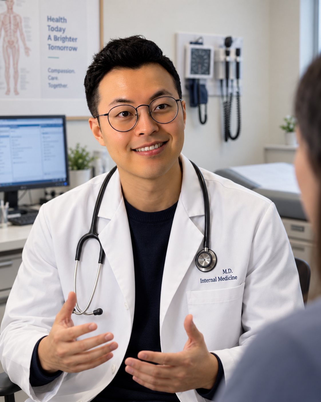 A consultation in the exam room