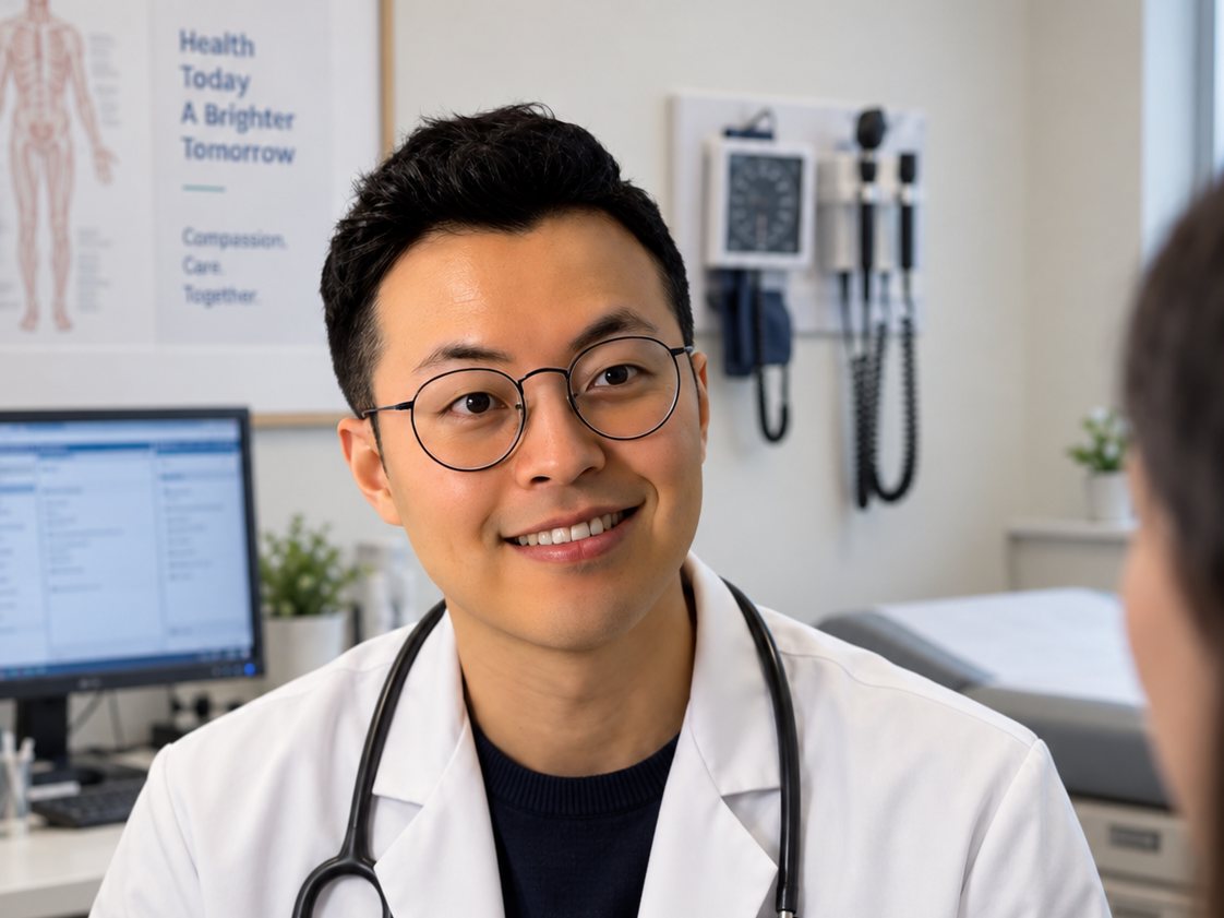 Dr. Lee reviewing results with a patient